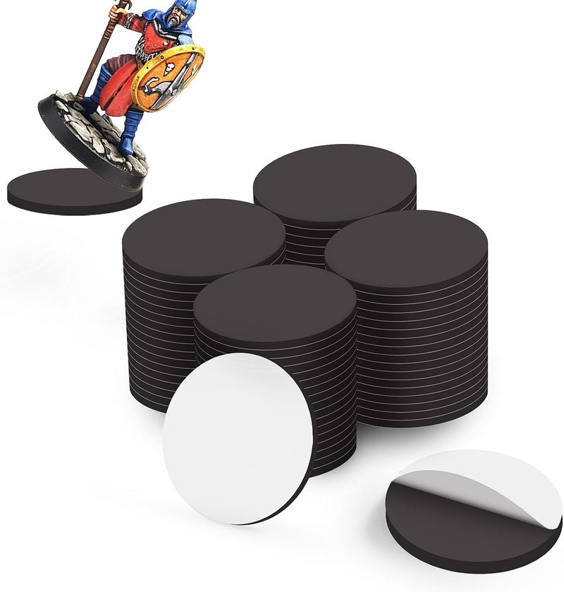 Evemodel Miniature Magnetic Self-adhensive Round Bases for Wargames Flexible Sticky Magnets (Round 32mm-70pcs) - Image 1